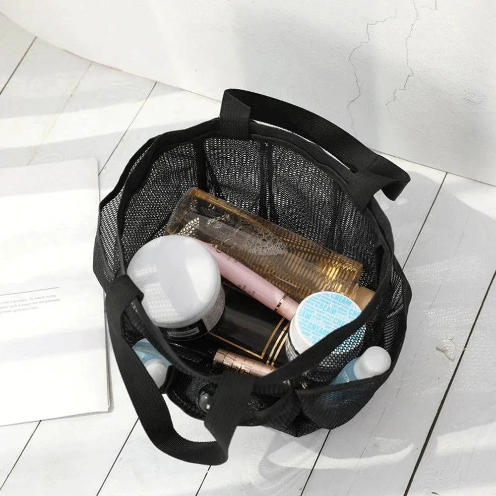 2021 Hanging Toiletry Bag Mesh Shower Bag Portable Wash Bags Quick Dry Cosmetic Bags Shower Organizer for Bathroom Beach Camping