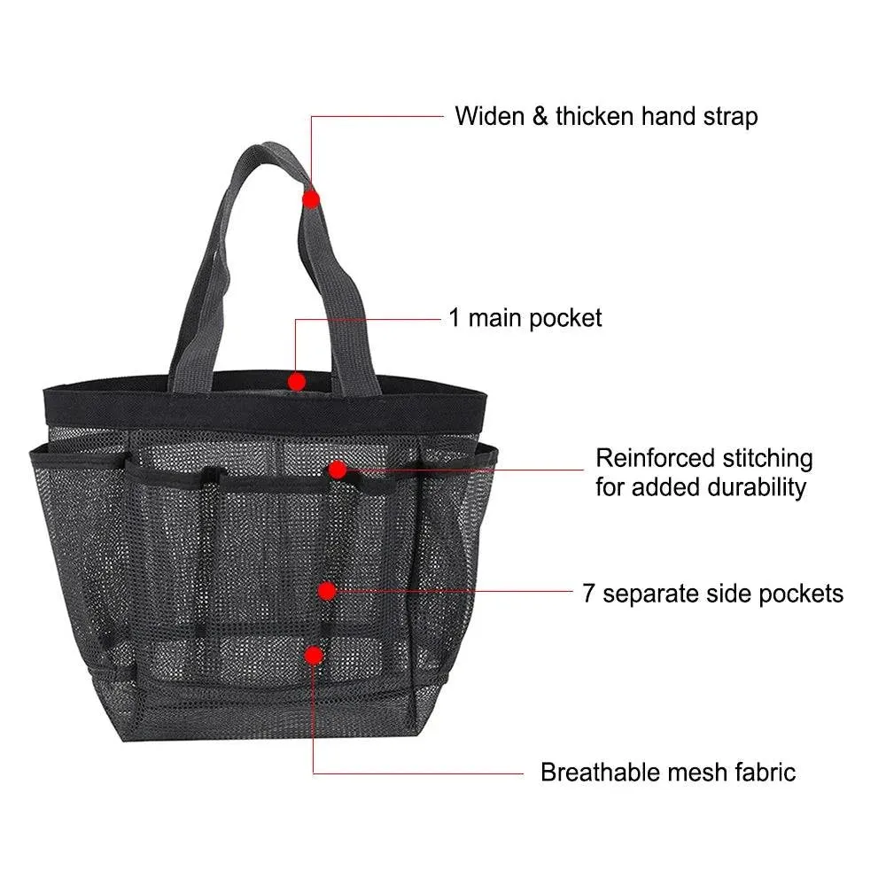 2021 Hanging Toiletry Bag Mesh Shower Bag Portable Wash Bags Quick Dry Cosmetic Bags Shower Organizer for Bathroom Beach Camping