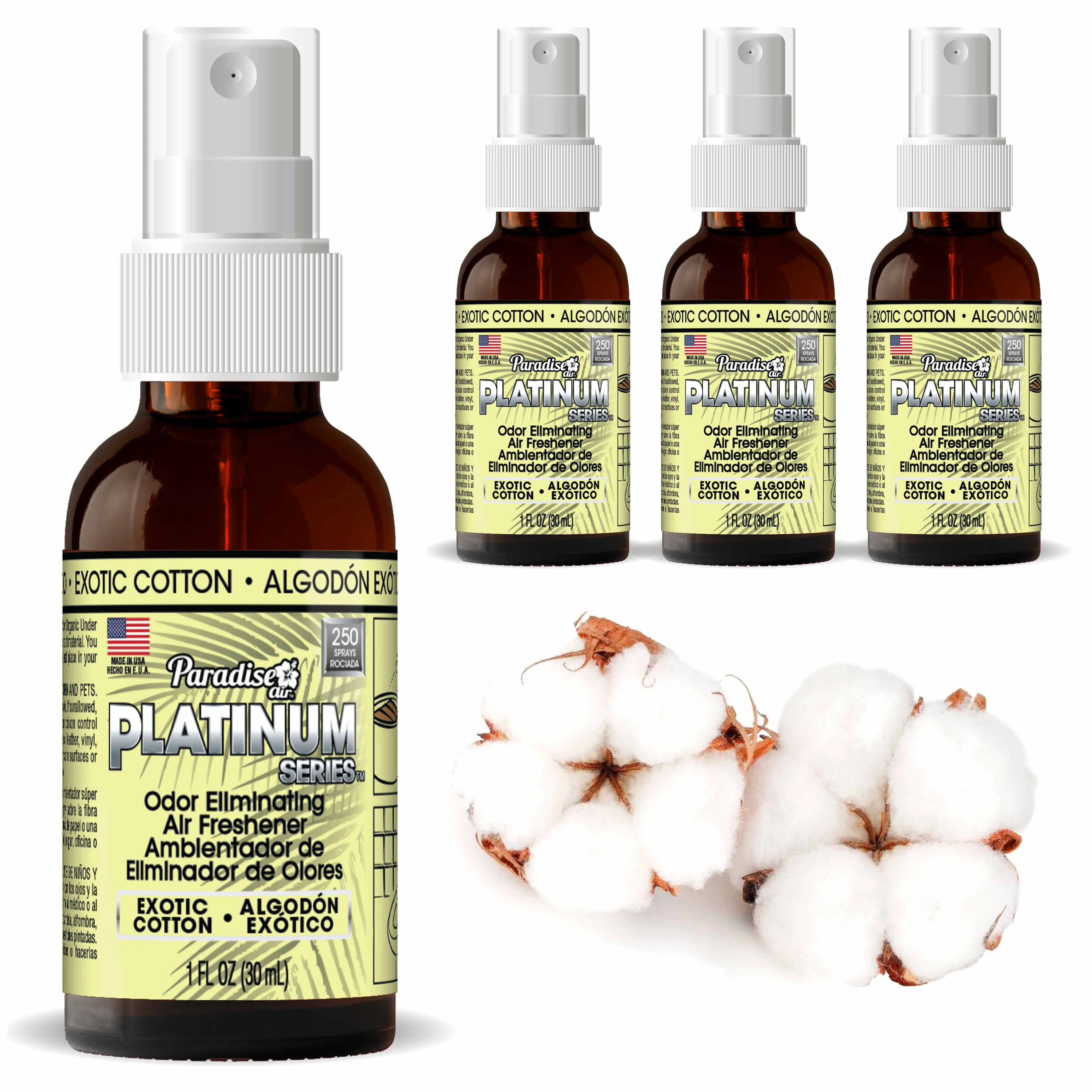 4 Fresh Cotton Aroma Odor Eliminator Spray Concentrated Oil Base Bath Car Room