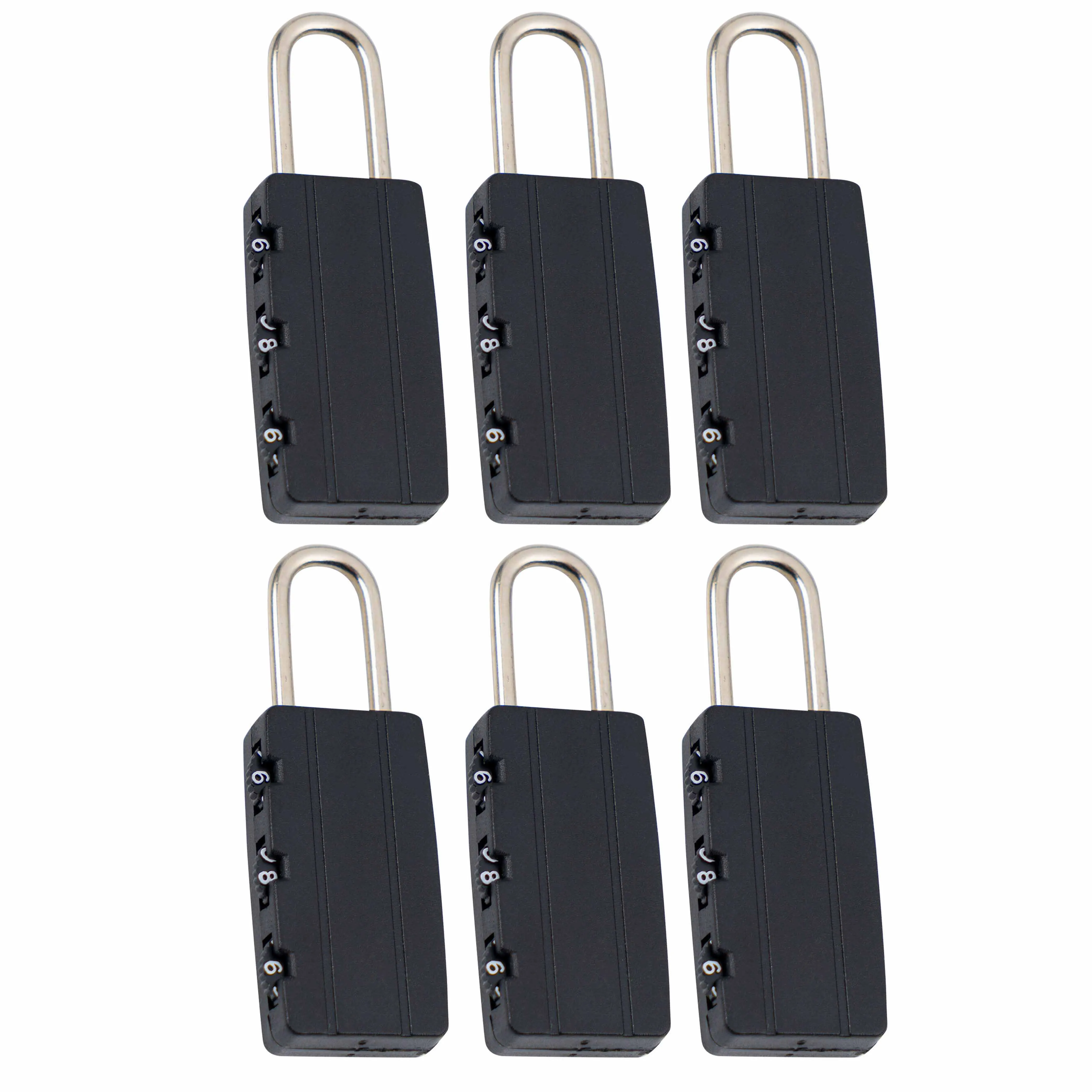 6 Pk Combination Lock Three Digit Padlock Heavy Duty Home Security Locker Gym