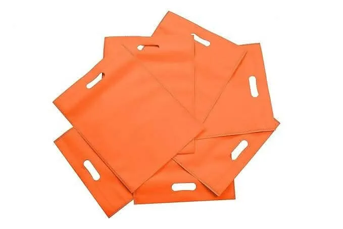 Agrashri Enterprises D Cut Orange Cloth Carry Bag (Pack of 50 )