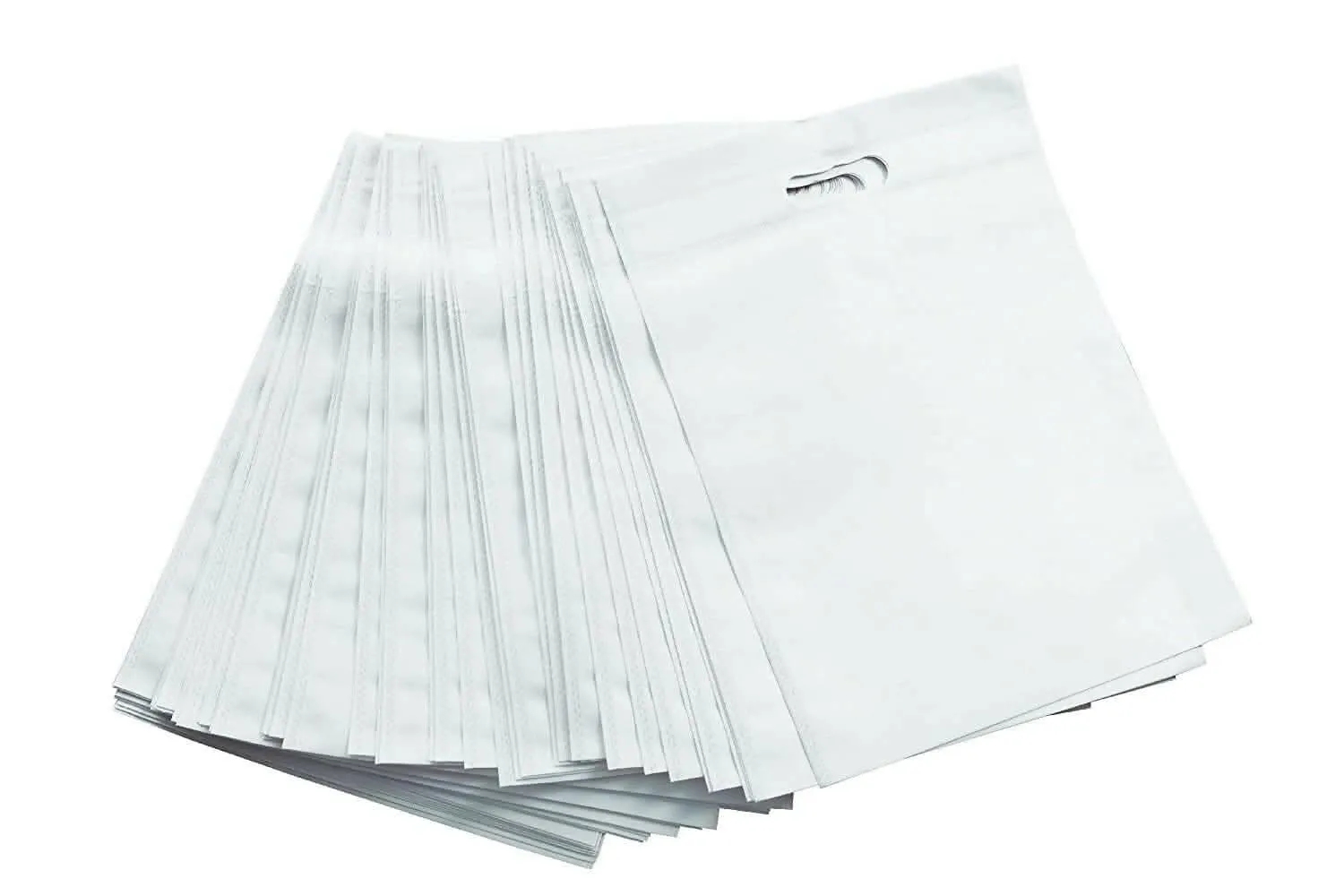 Agrashri Enterprises D Cut White Cloth Carry Bag (Pack of 50 )