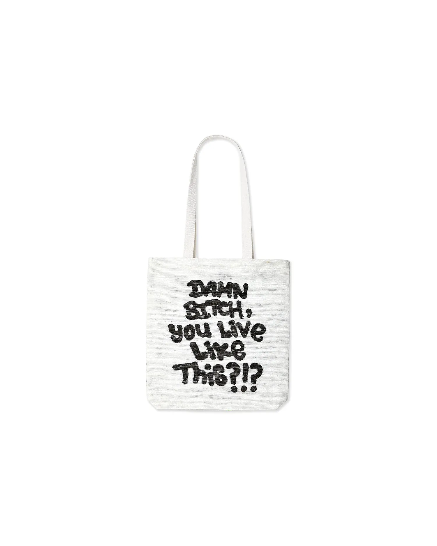 Ally Bo Horse Woven Tote - White