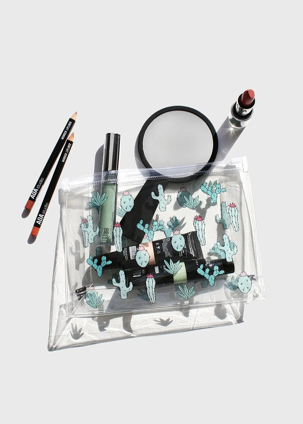 AOA Clear Makeup Pouch - Cactus
