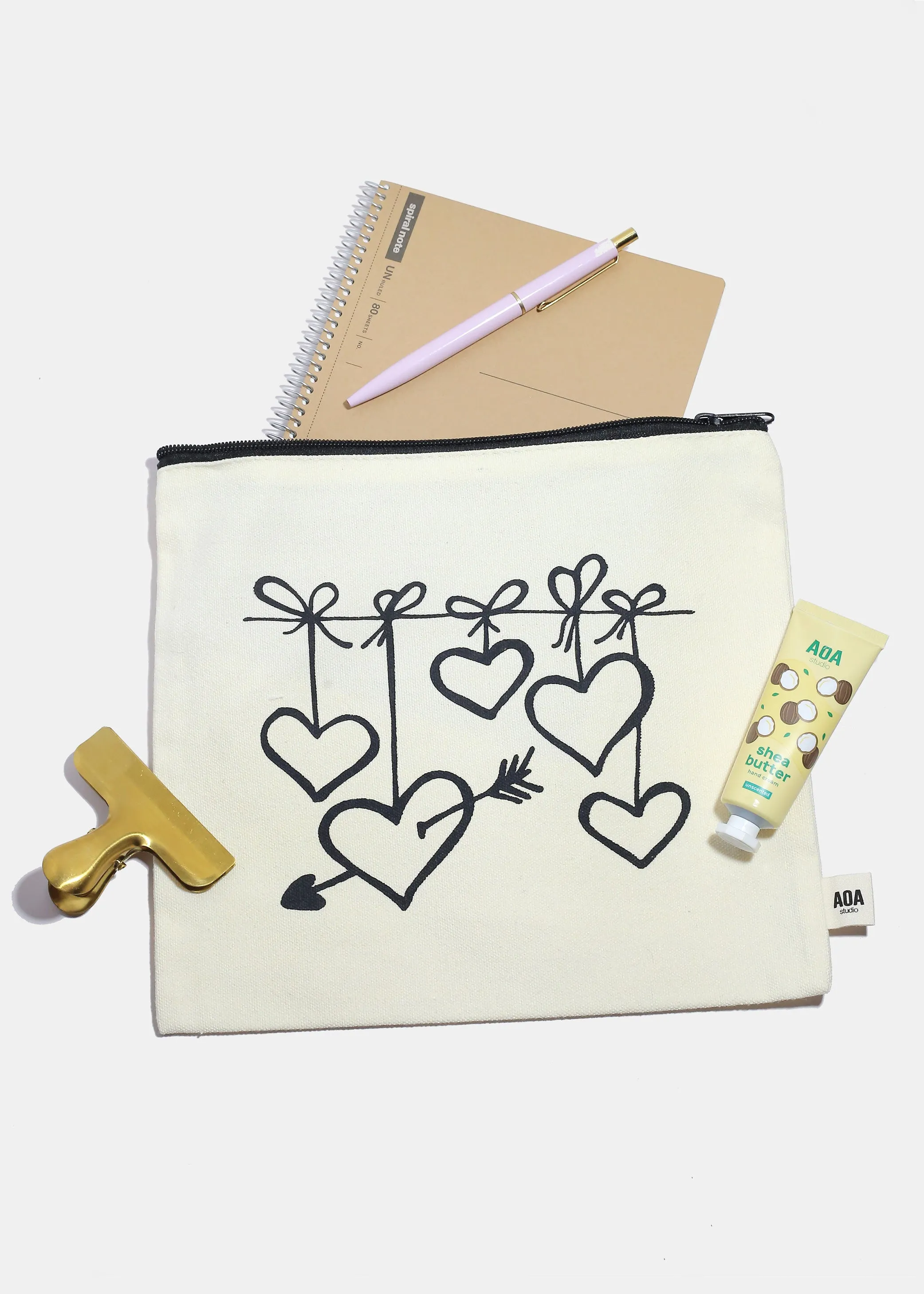 AOA Large Canvas Bag - Heart of Hearts