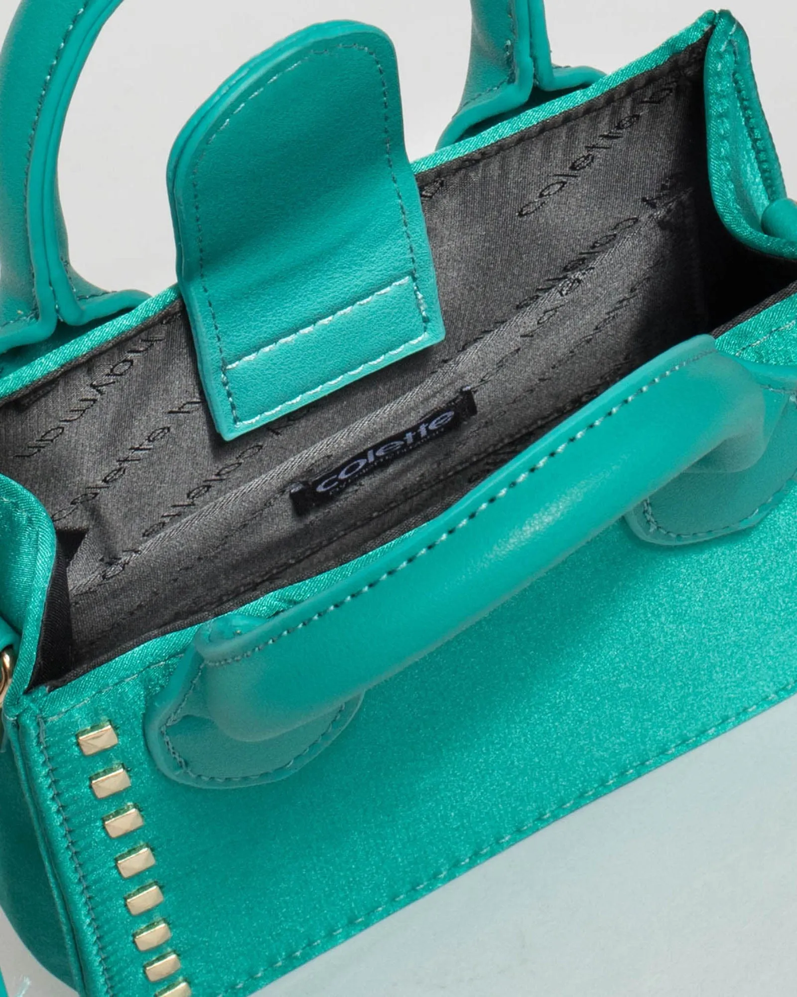 Aqua Sibel Stud Mini Tote Bag