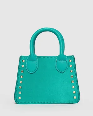 Aqua Sibel Stud Mini Tote Bag