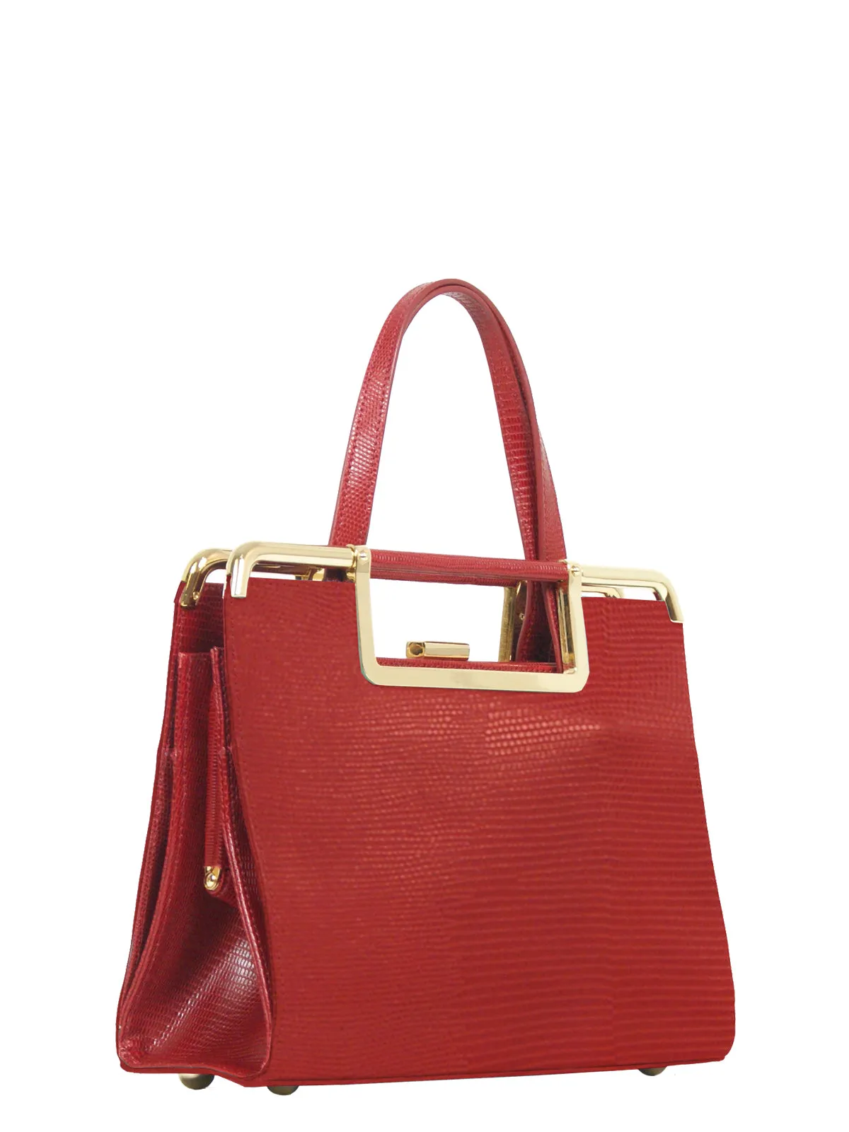 Audrey Accordion Satchel in Ruby