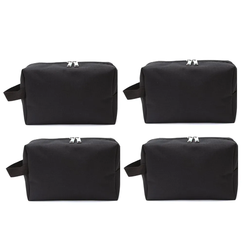 Augbunny 600D Portable Multi-Purpose Zipper Waterproof Travel Organizer Cosmetic Bag Make up Case Storage Bag Pouch 4-Pack Large Black
