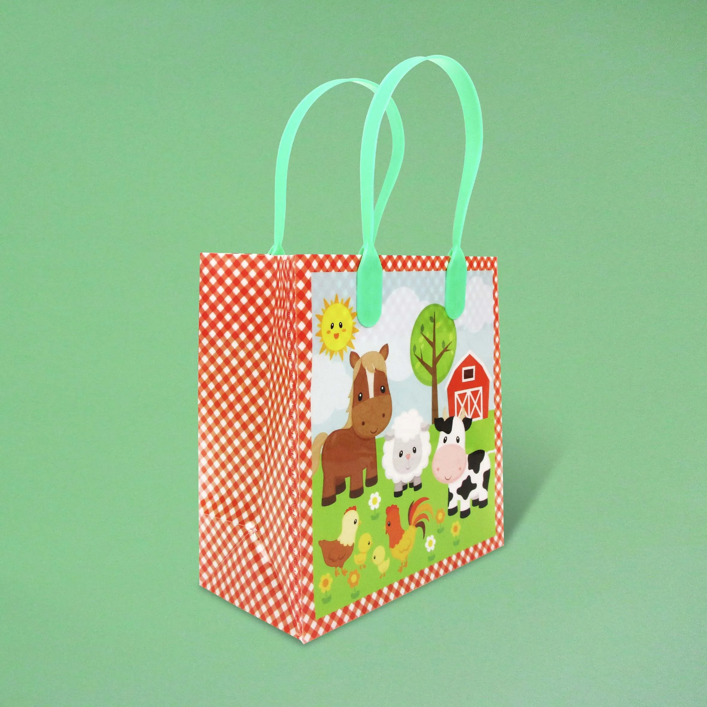 Barnyard Farm Animals Party Favor Treat Bags - Set of 6 or 12