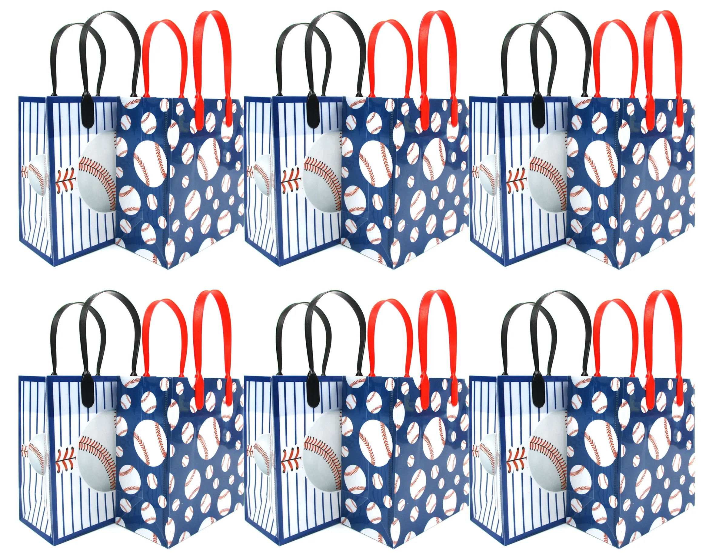 Baseball Party Favor Bags Treat - Set of 6 or 12