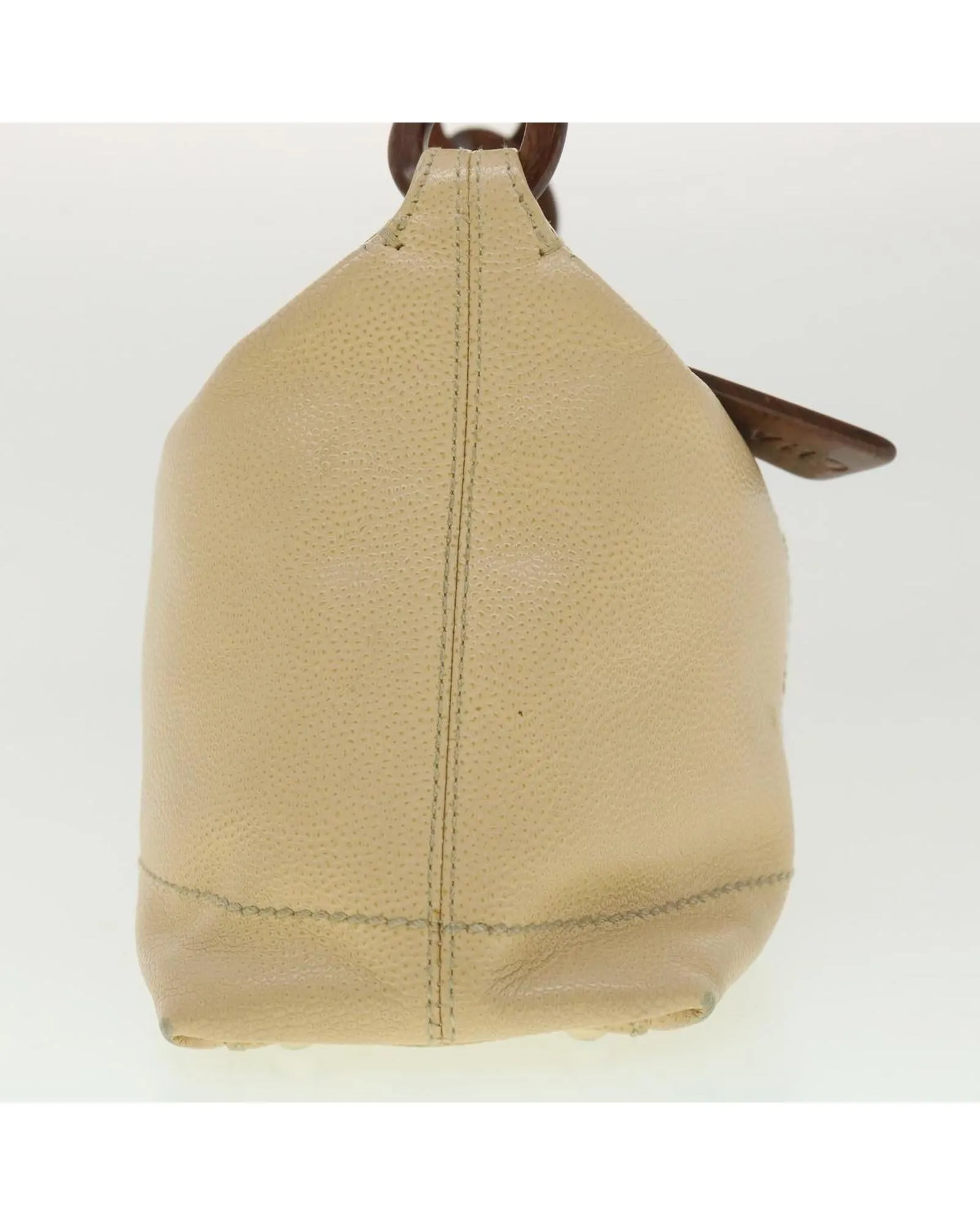Beige Caviar Skin Shoulder Bag with CC Logo