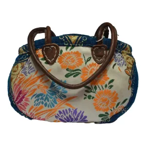 Biyadina Store Shoulder Bag Purse - Blue Brown - Stylish & Functional Travel Accessory - Premium Calfskin Leather & Kilim - Multiple Compartments