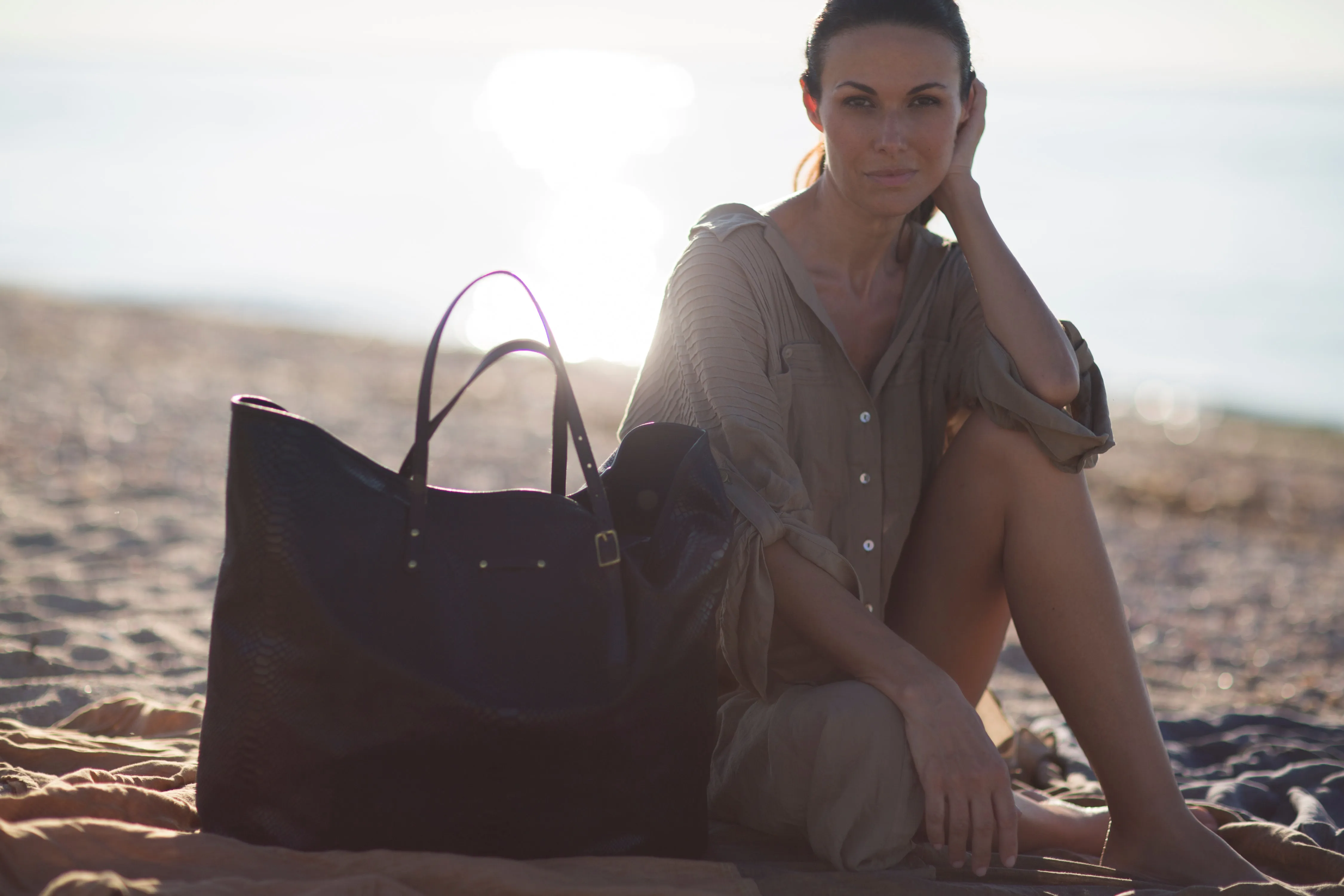 Black Snake Oversized Tote