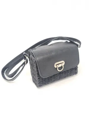 Black Wicker Mini Handbag
