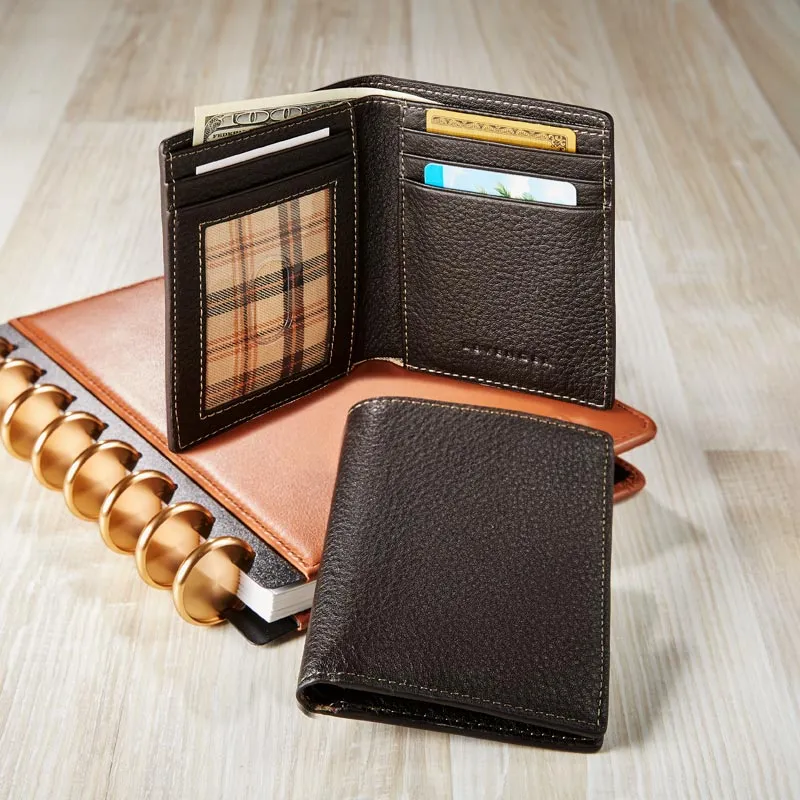 Bomber Jacket Vertical Bi-Fold Wallet