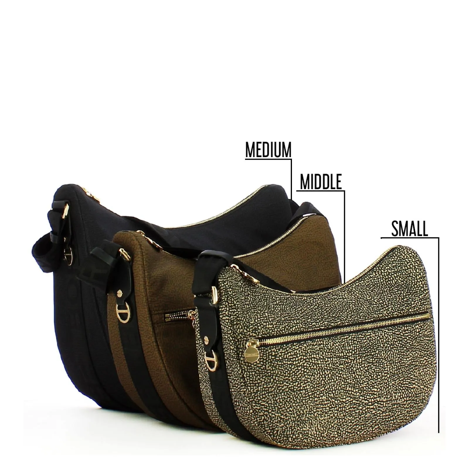 Borbonese - Luna Small Beige Brown Bag with pocket made of Recycled Nylon - 934107I15 - BEIGE/MARRONE