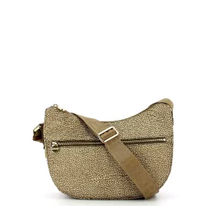 Borbonese - Luna Small Beige Brown Bag with pocket made of Recycled Nylon - 934107I15 - BEIGE/MARRONE