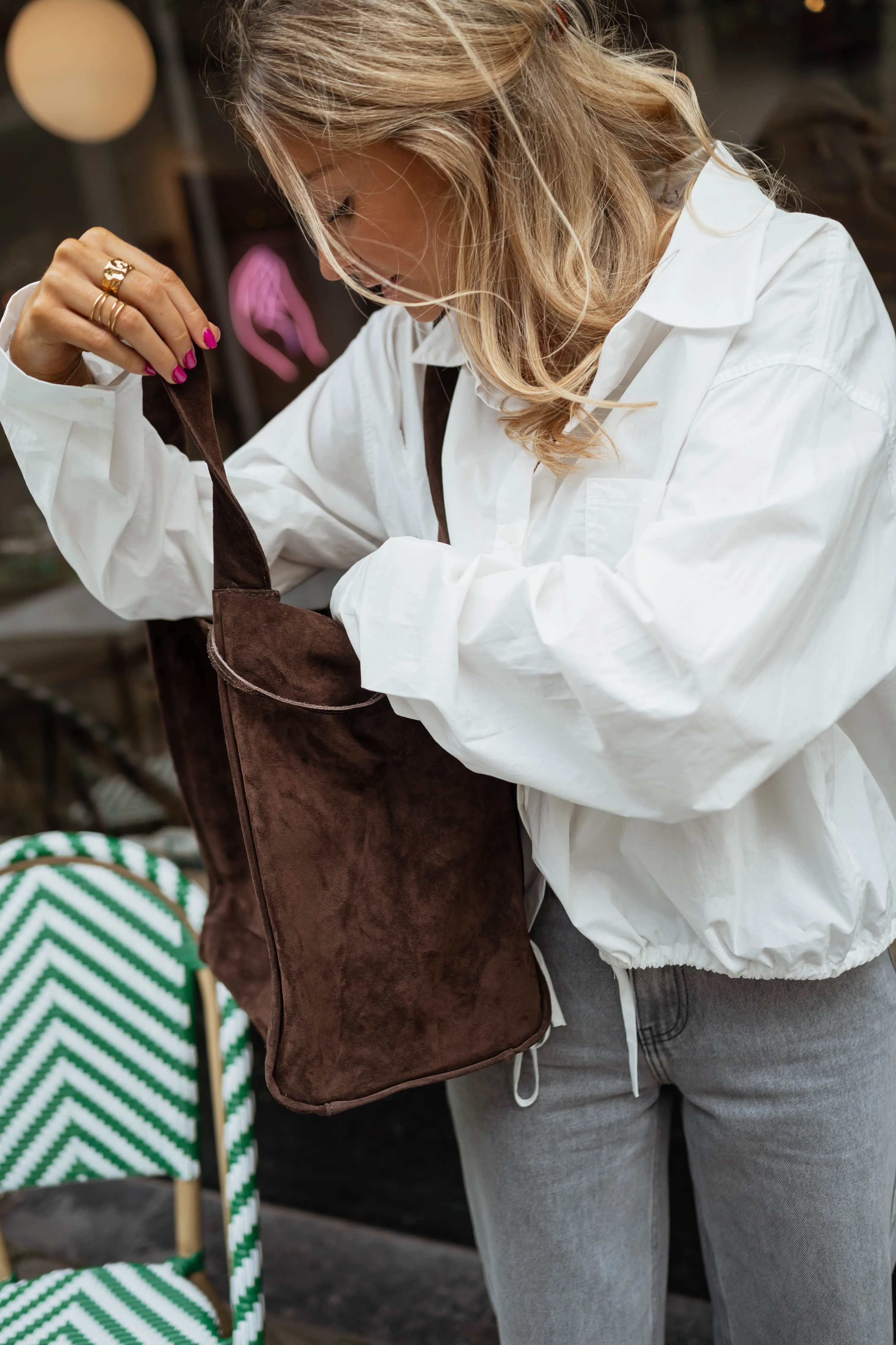 Brown Suede Pascal Bag
