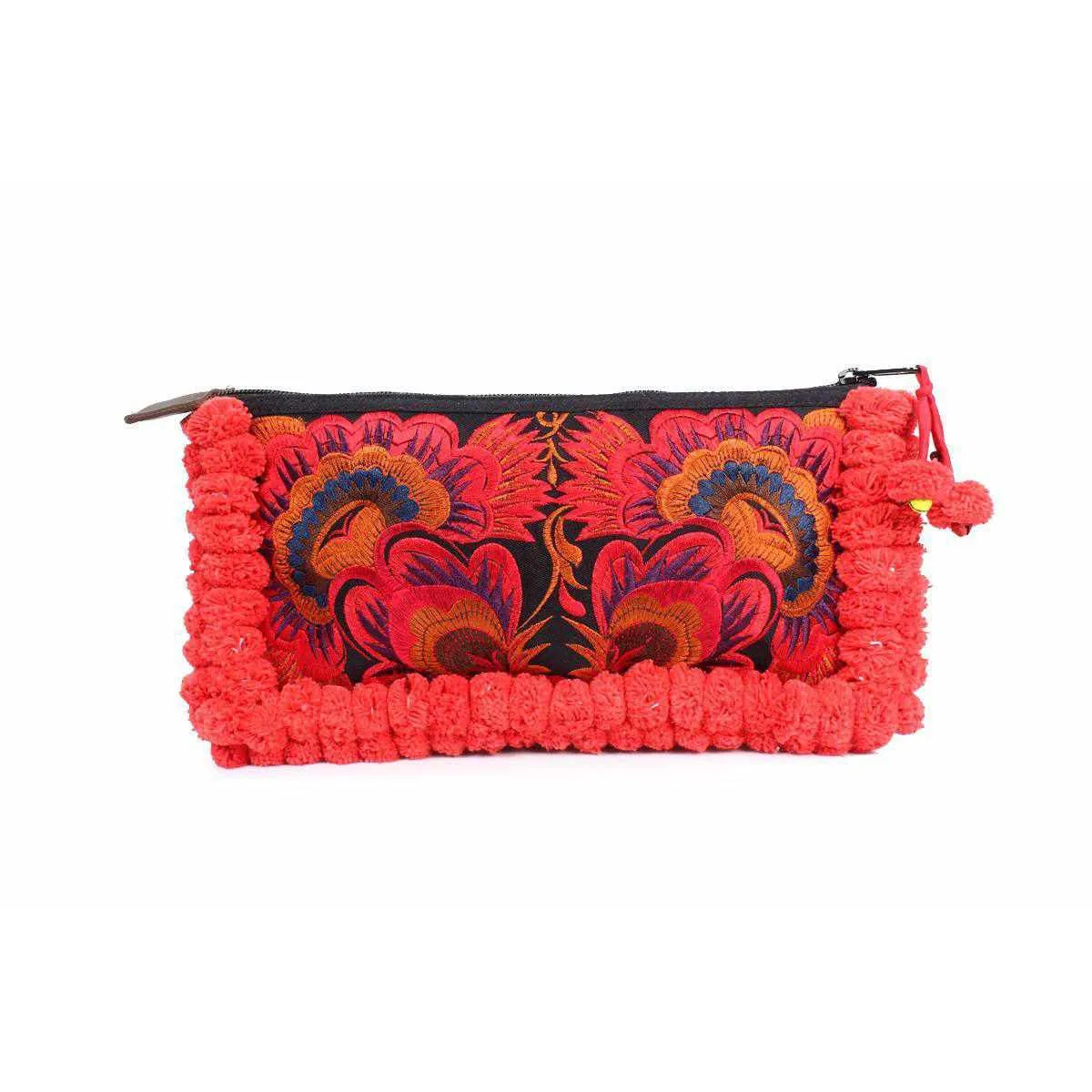 BUNDLE: 5 Piece Two-tone Pom Poms Wristlet Clutch - Thailand