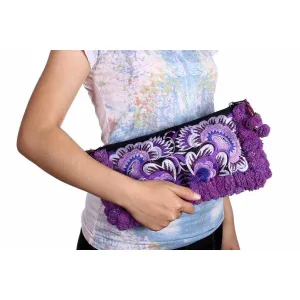BUNDLE: 5 Piece Two-tone Pom Poms Wristlet Clutch - Thailand