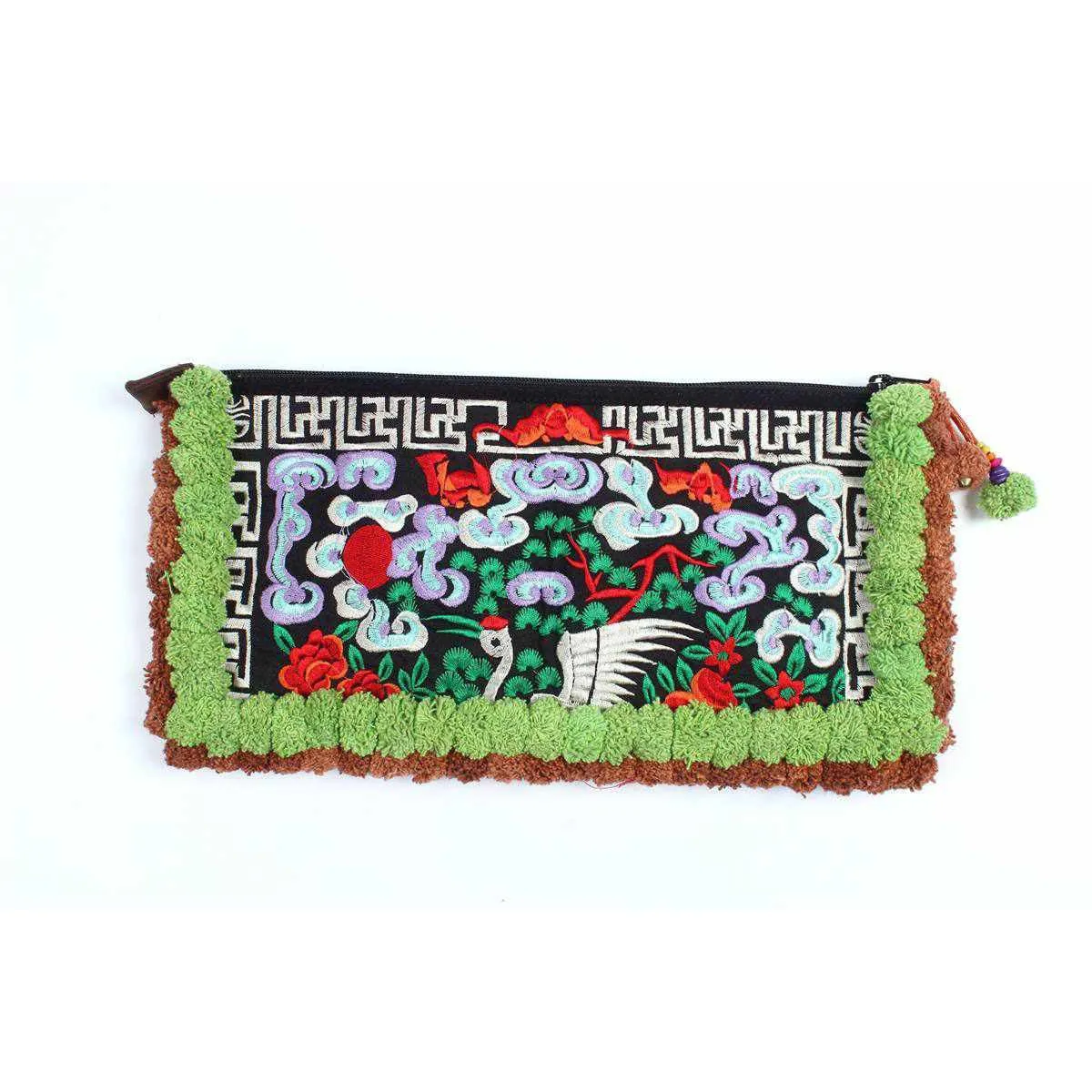 BUNDLE: 5 Piece Two-tone Pom Poms Wristlet Clutch - Thailand
