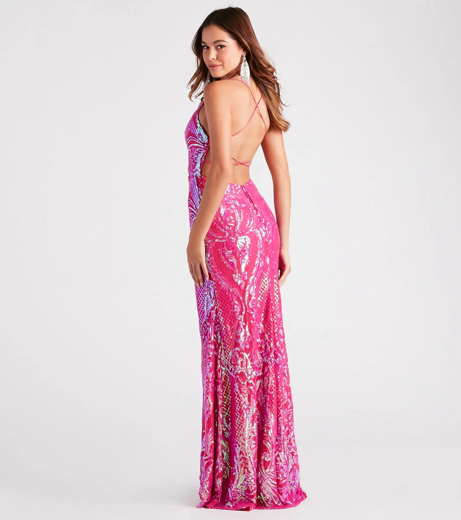 Camren Formal Sequin Strappy Mermaid Dress
