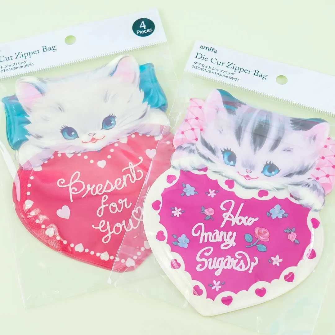 Cat Heart Die-Cut Zipper Bag Set