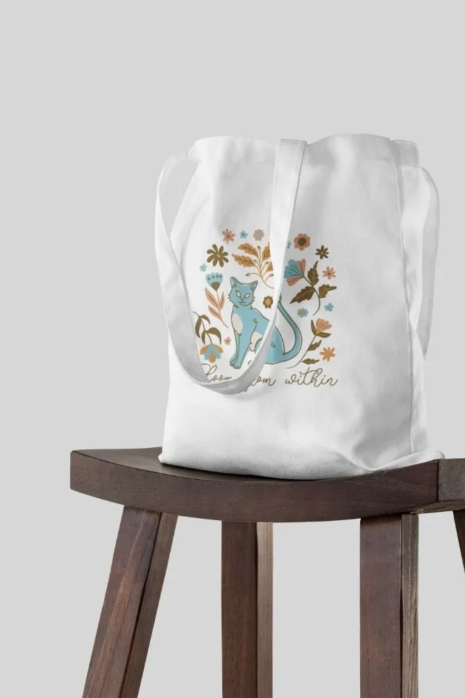 Cat Printed Tote Bag Standard Printed  for unisex