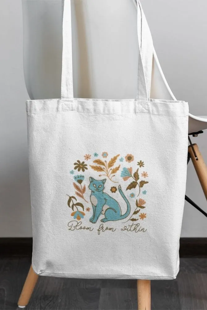 Cat Printed Tote Bag Standard Printed  for unisex