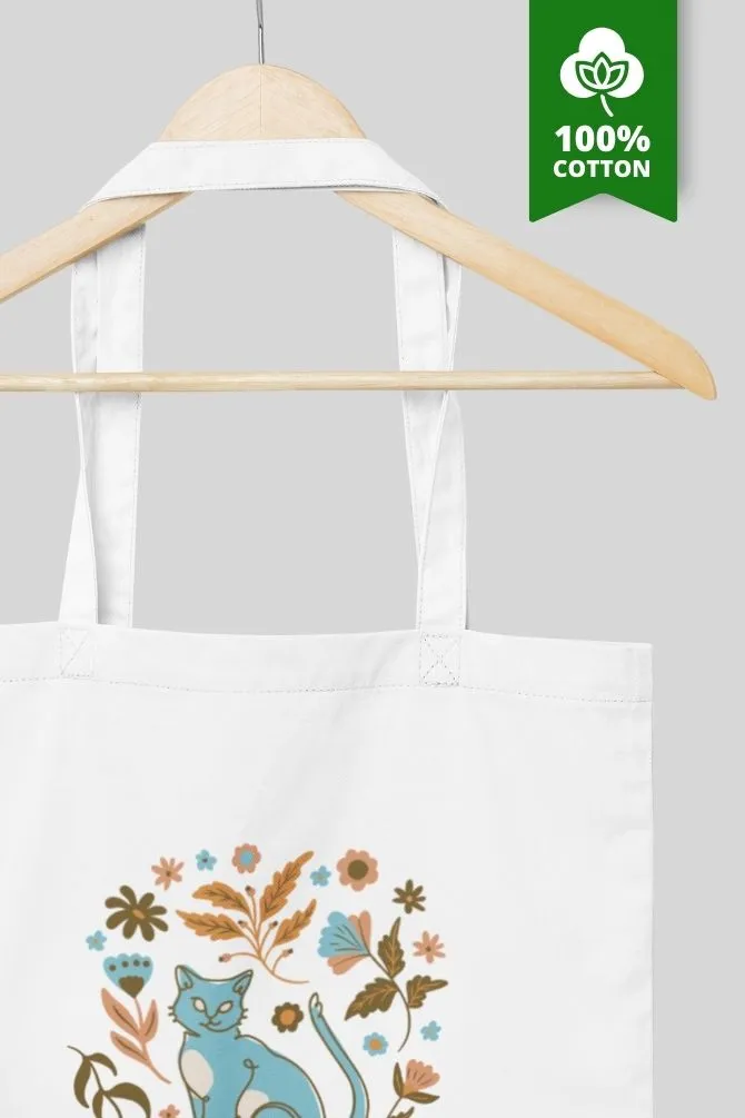 Cat Printed Tote Bag Standard Printed  for unisex
