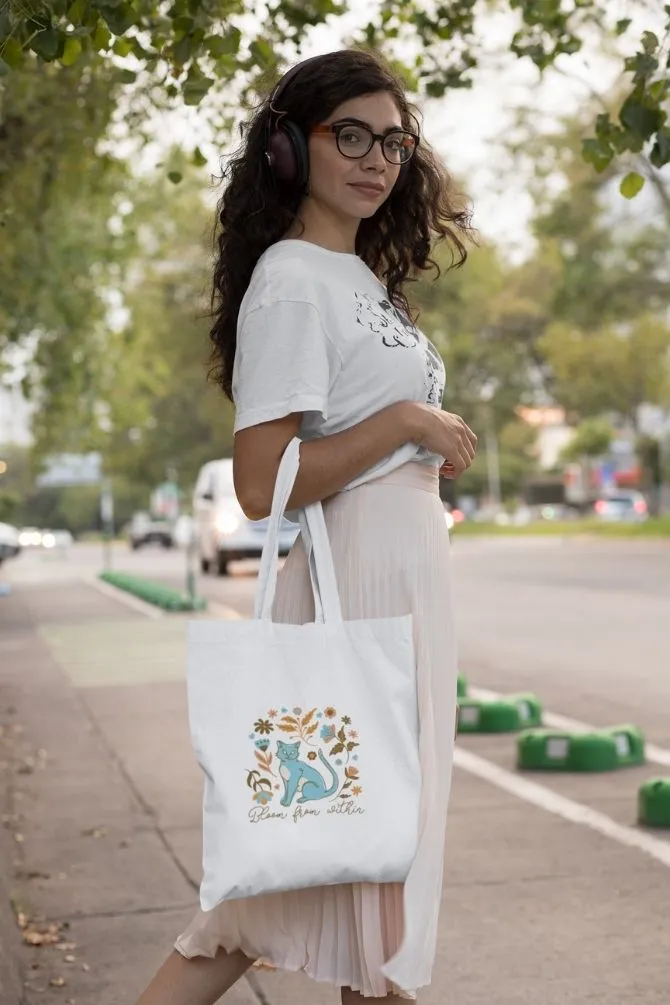 Cat Printed Tote Bag Standard Printed  for unisex