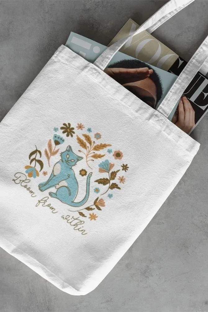Cat Printed Tote Bag Standard Printed  for unisex