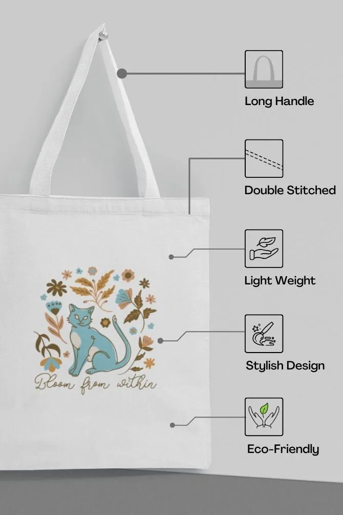 Cat Printed Tote Bag Standard Printed  for unisex