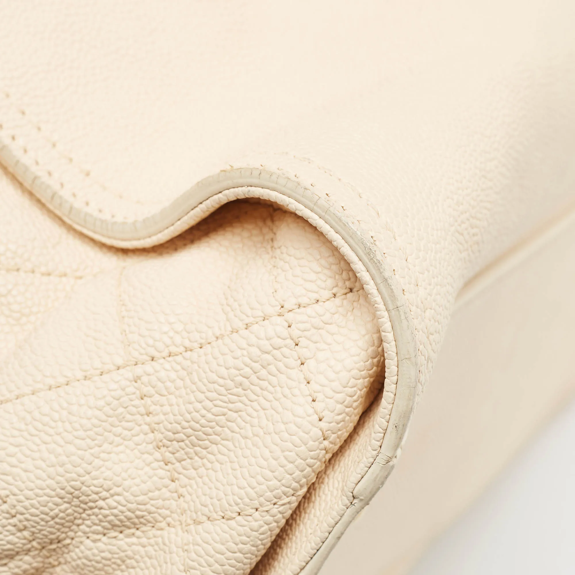 CHANEL Beige Caviar Leather Reissue Large Shopper Tote
