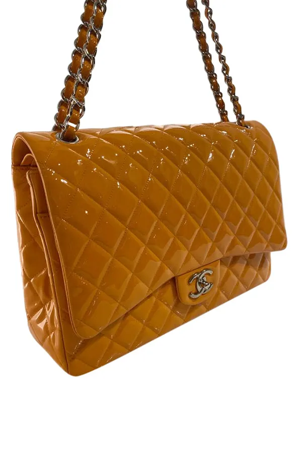 Chanel Patent Leather Maxi Double Flap