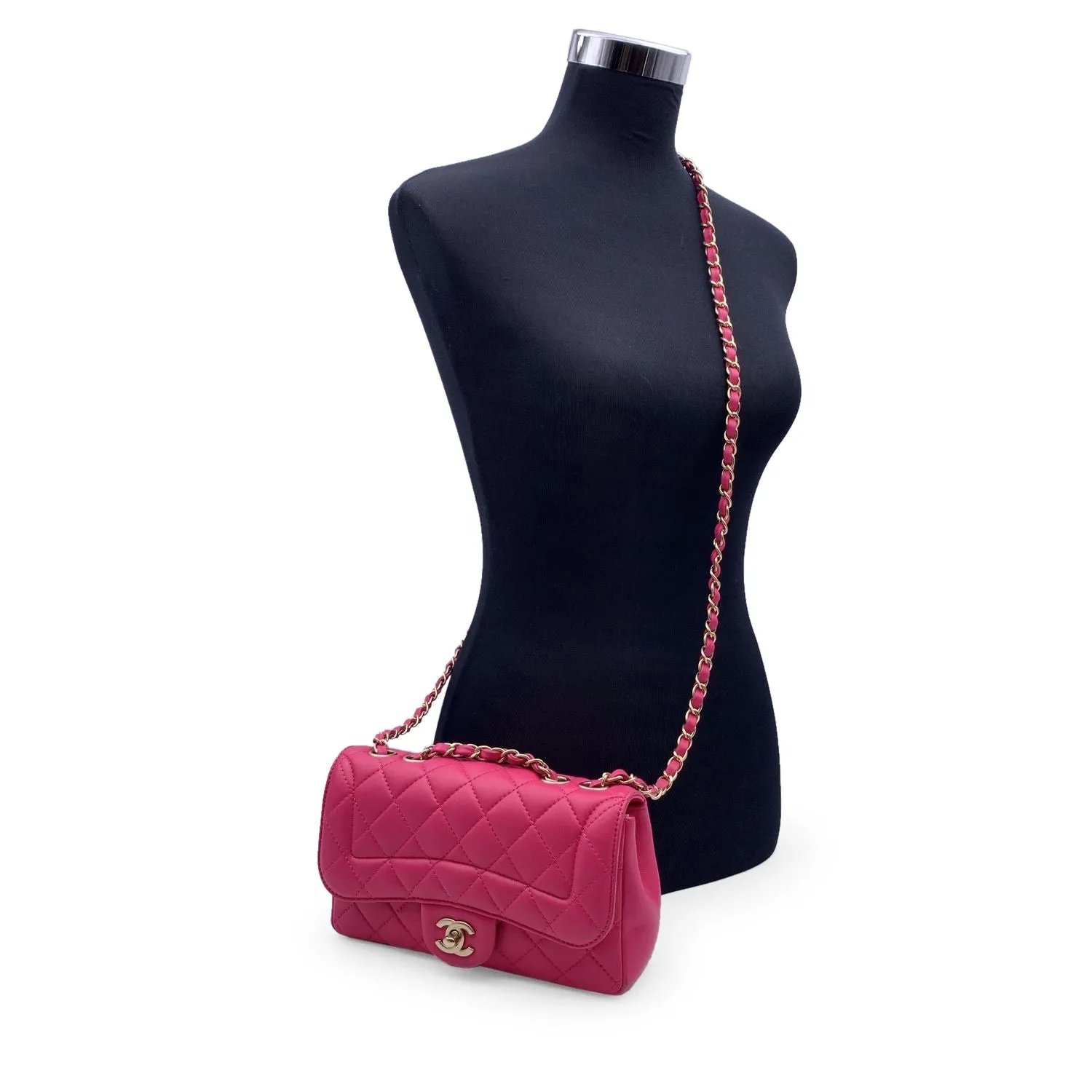 CHANEL Pink Quilted Leather Mini Mademoiselle Chic Shoulder Bag