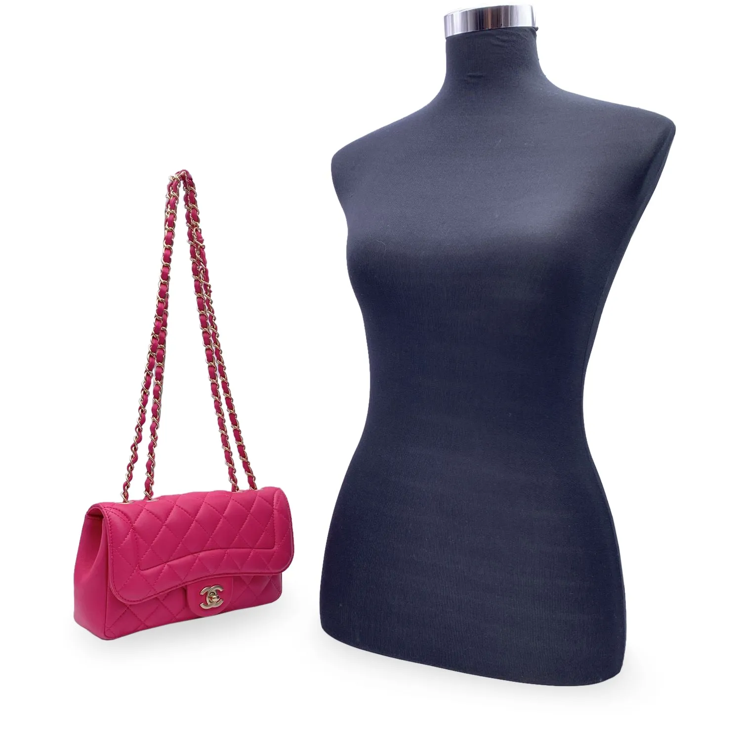 CHANEL Pink Quilted Leather Mini Mademoiselle Chic Shoulder Bag