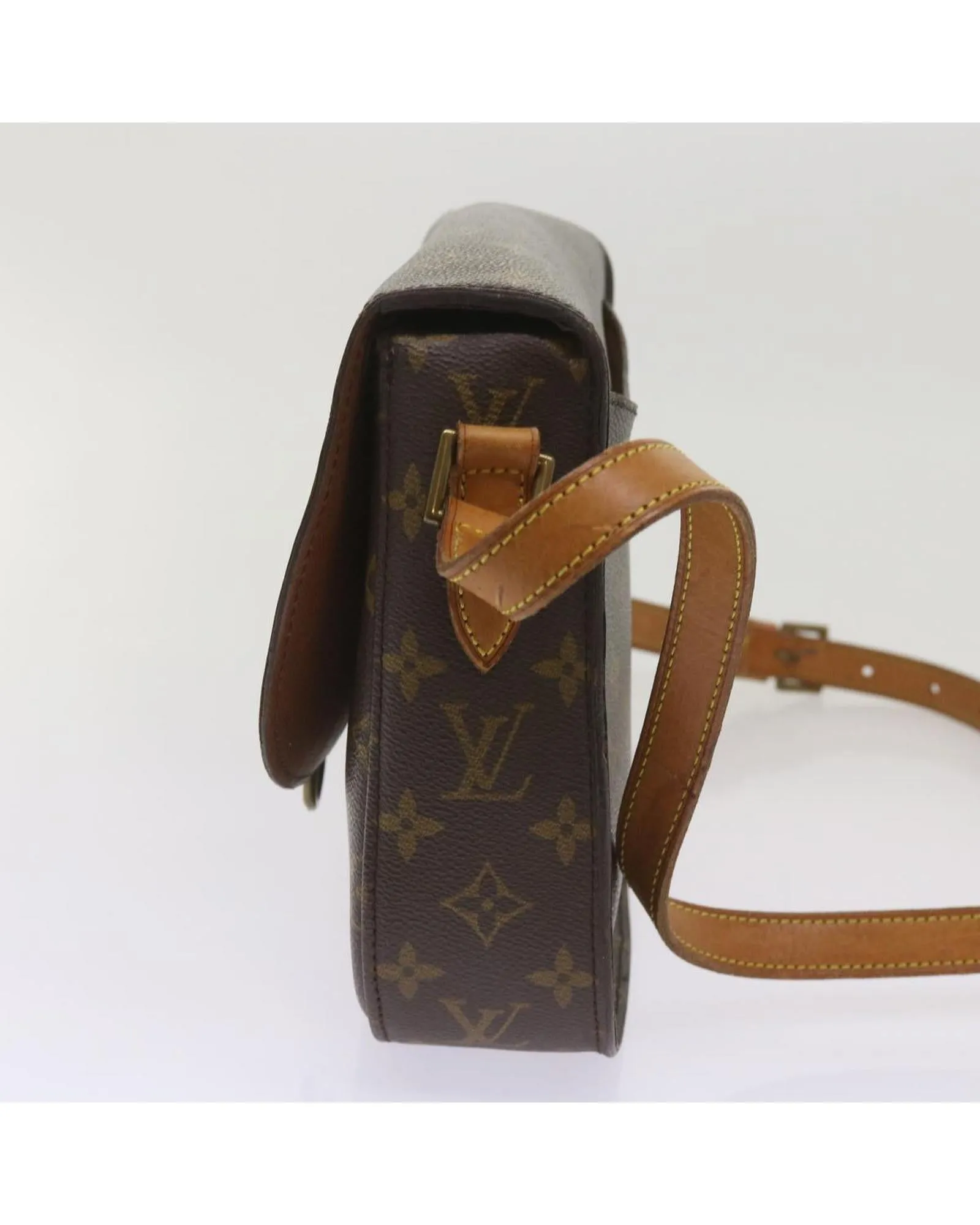 Chic Monogram Shoulder Bag with Flap Closure