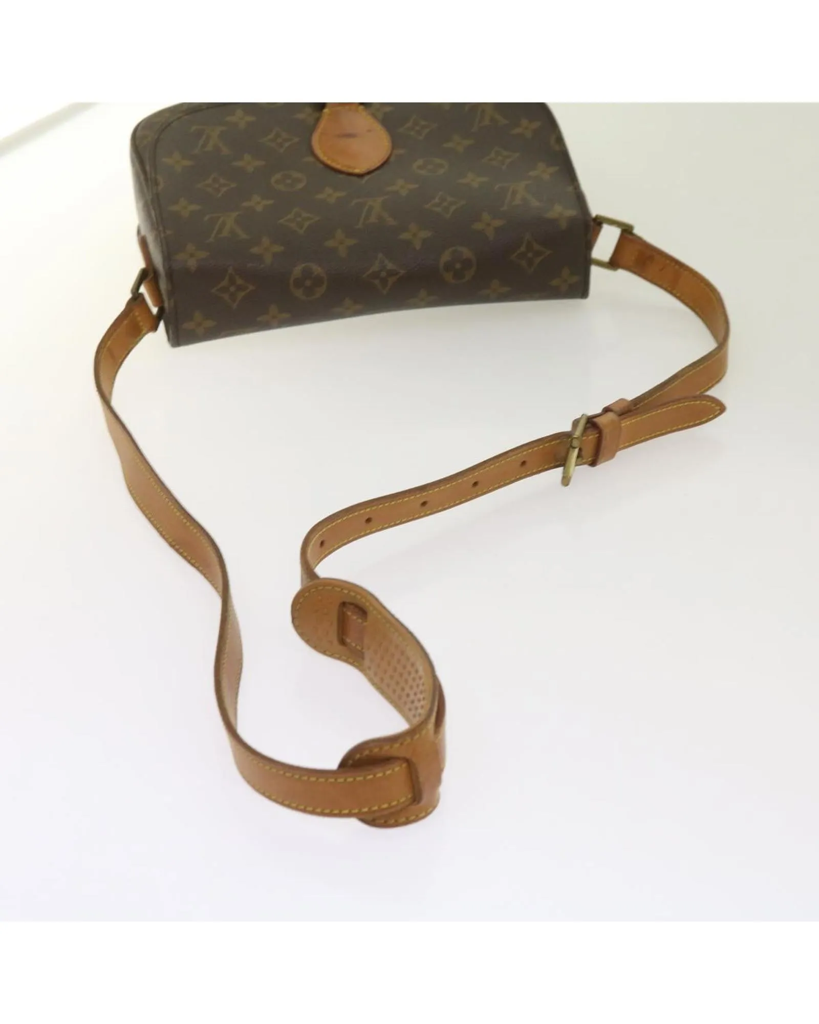 Chic Monogram Shoulder Bag with Flap Closure