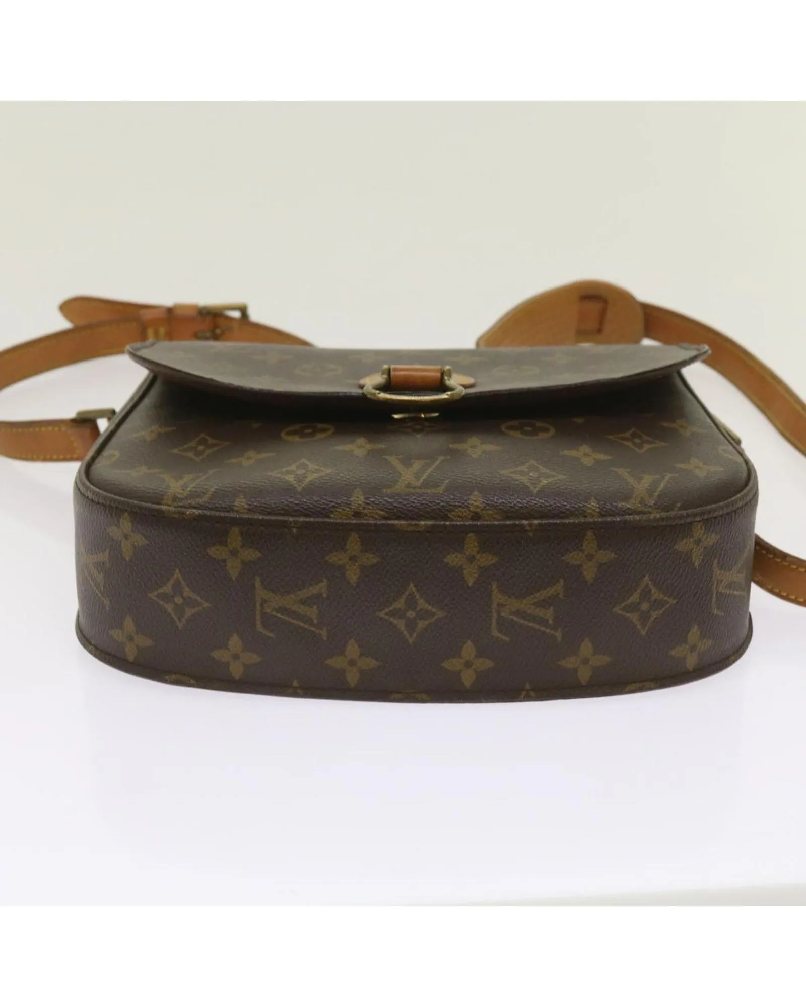 Chic Monogram Shoulder Bag with Flap Closure
