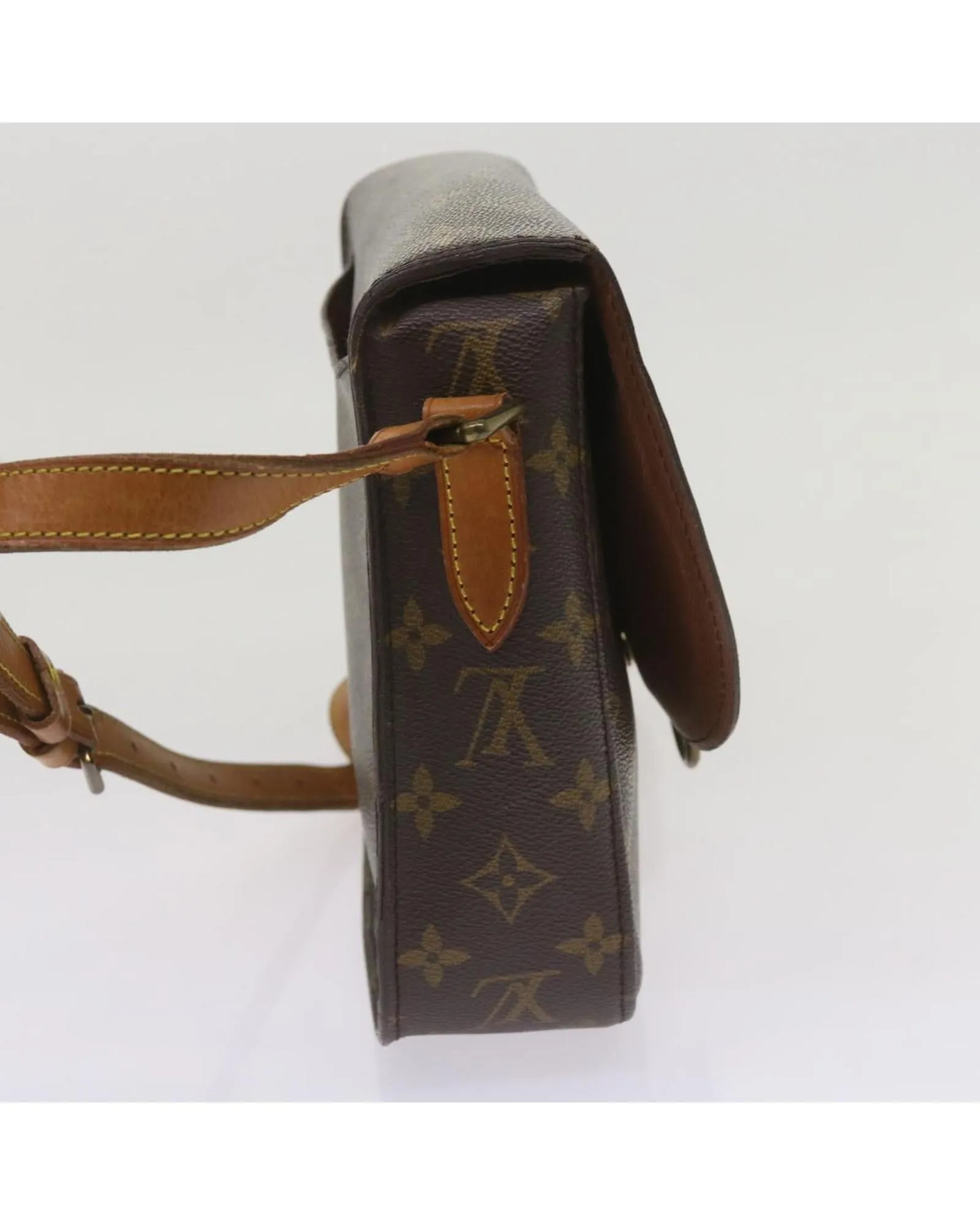 Chic Monogram Shoulder Bag with Flap Closure