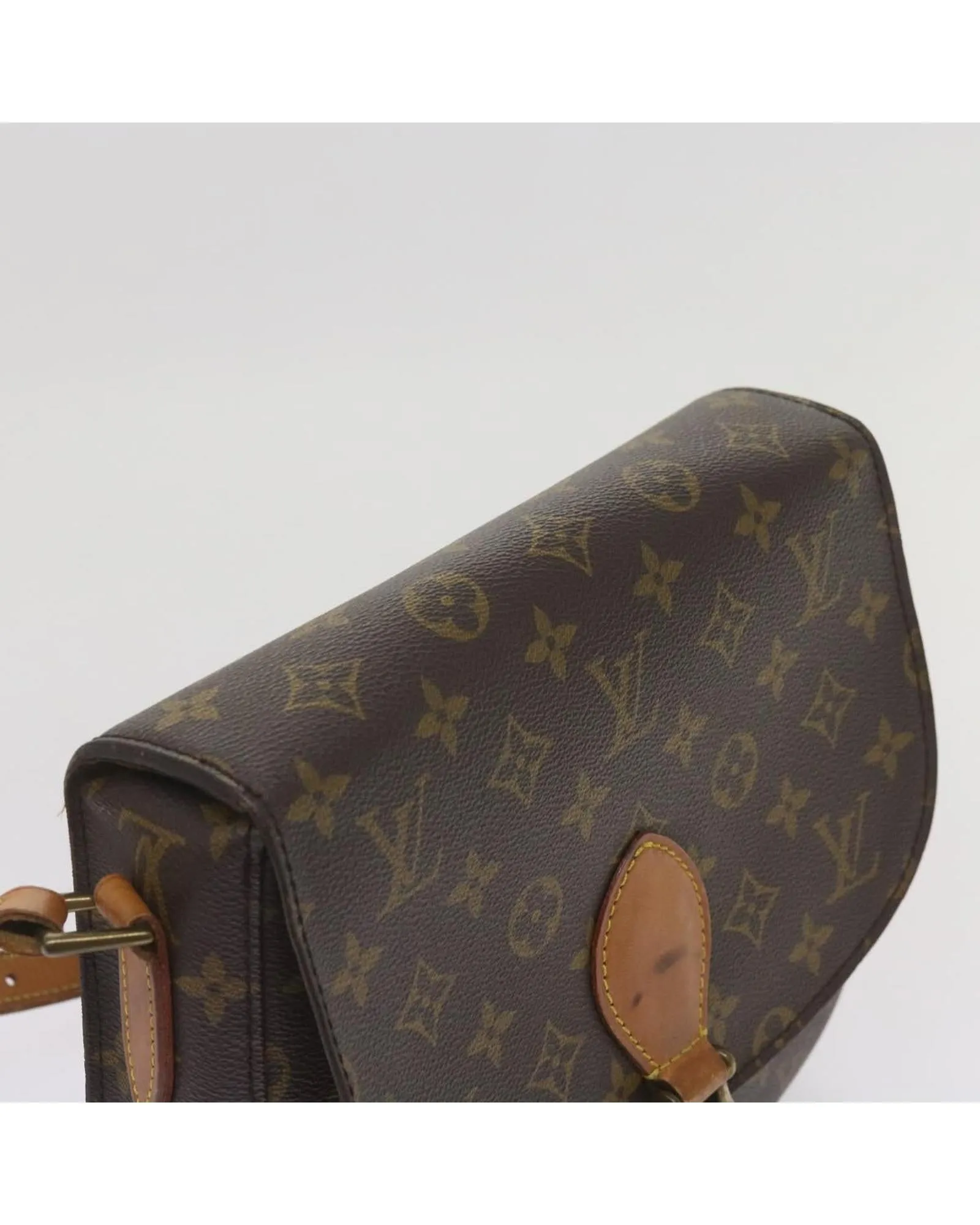 Chic Monogram Shoulder Bag with Flap Closure
