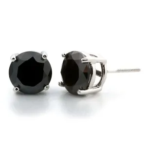 Chris: 8mm, 4.0ct Black Ice Simulated Diamond CZ Screw Back Earrings