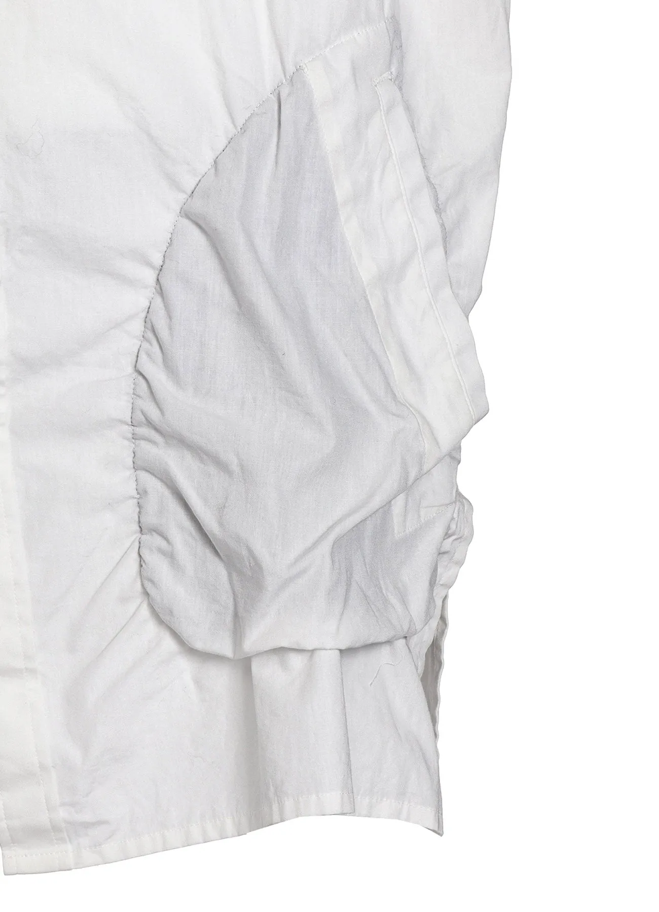 COTTON BROAD LONG SHIRT WITH FULLED WOOL GAUZE POCKETS