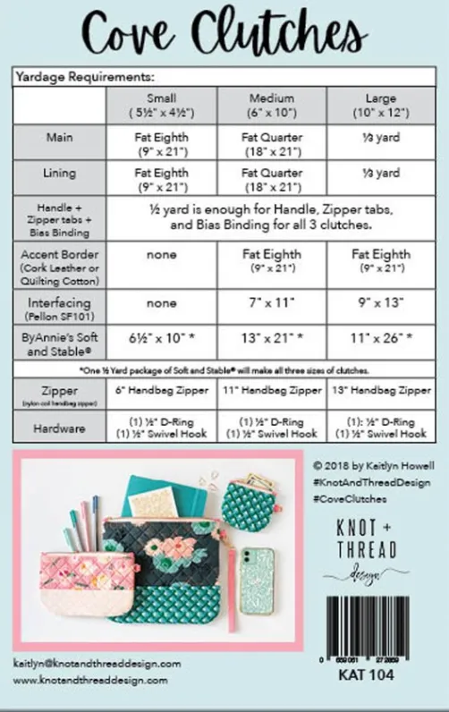 Cove Clutches Pattern by Kaitlyn Howell
