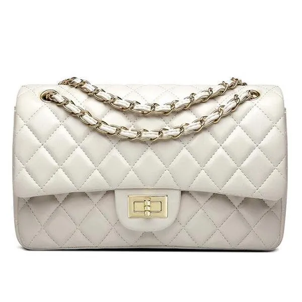 European ClassiC Design Women Tote Style Handbag-White