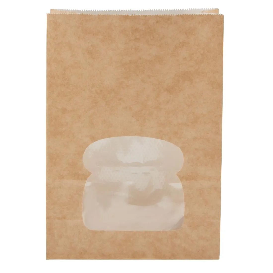 FA382 Colpac Recyclable Paper Sandwich Bags With Window Kraft (Pack of 250)