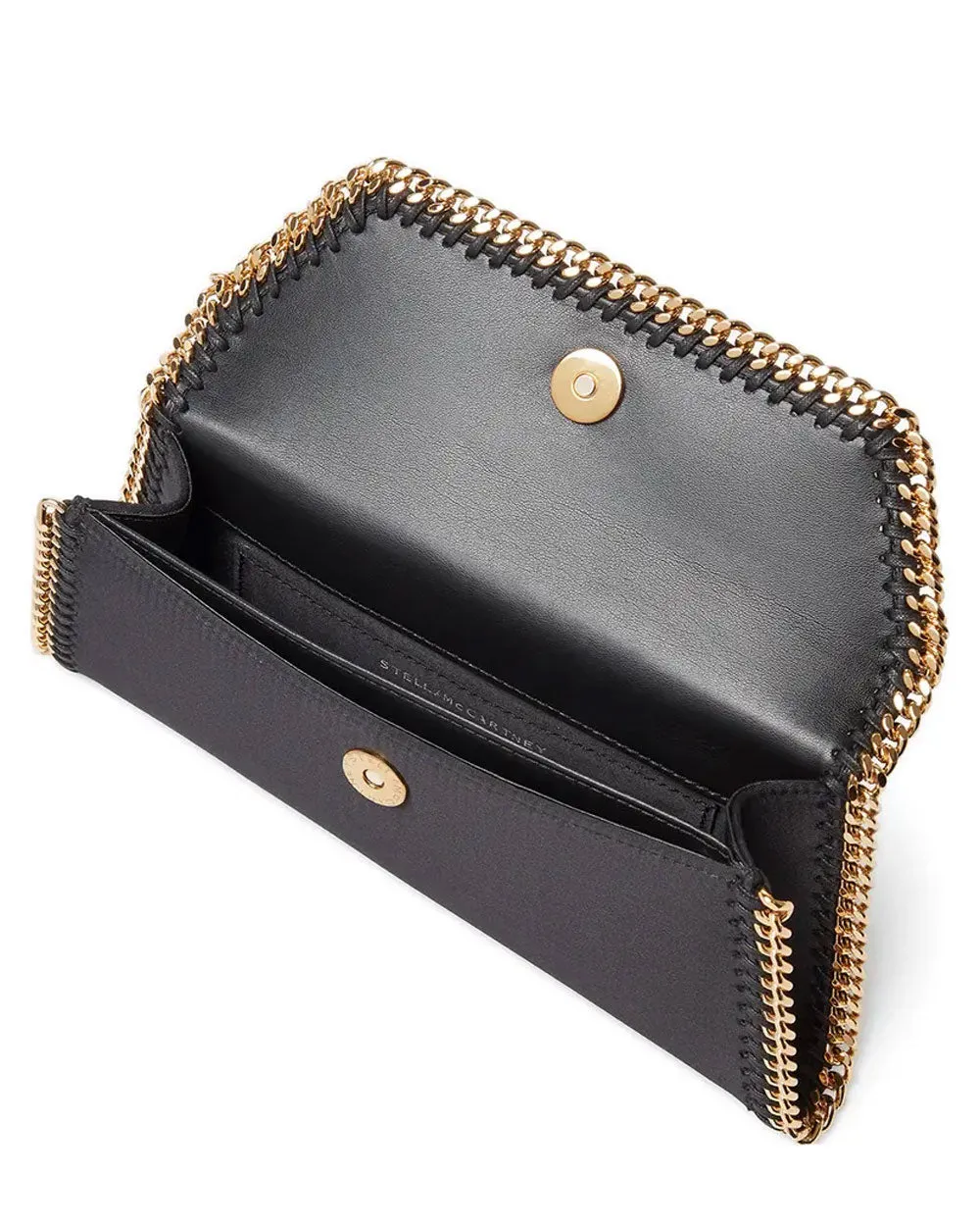 Falabella Satin Clutch in Black