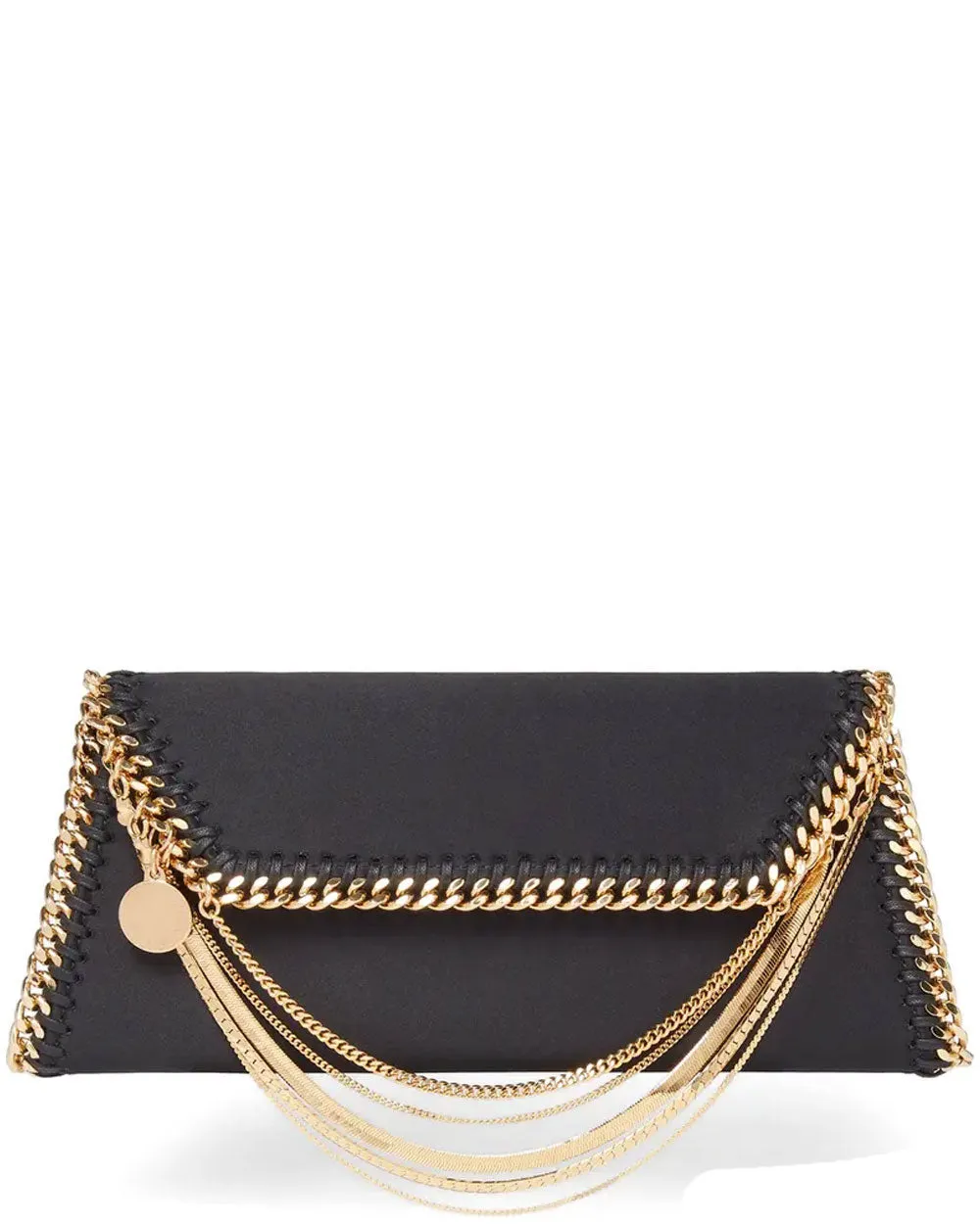 Falabella Satin Clutch in Black